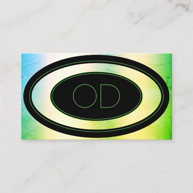 Trendy Colorful Teal Ombre Custom Monogrammed Cool Business Card (Front)