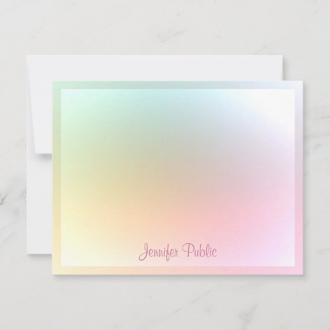 Trendy Colorful Template Calligraphed Script Text (Front)