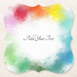 Trendy Colorful Template Custom Hand Script Paper Coaster