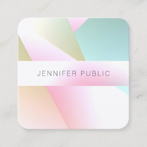 Trendy Colorful Template Elegant Modern Design Square Business Card