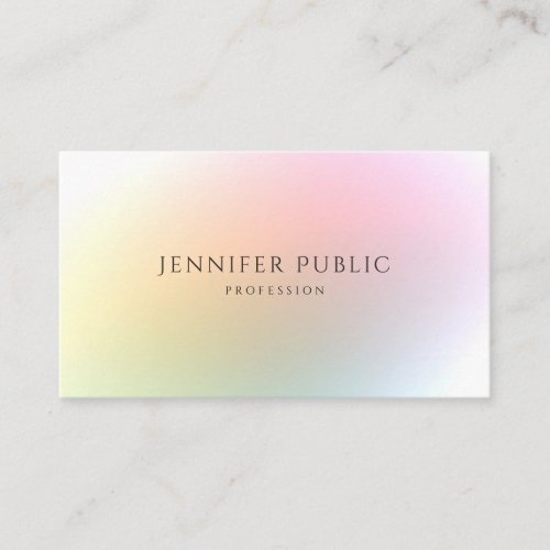 Trendy Colorful Template Modern Elegant Design Business Card