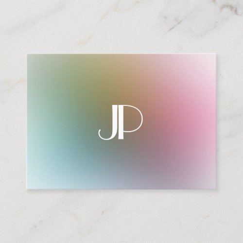 Trendy Colorful Template Modern Elegant Monogram Business Card