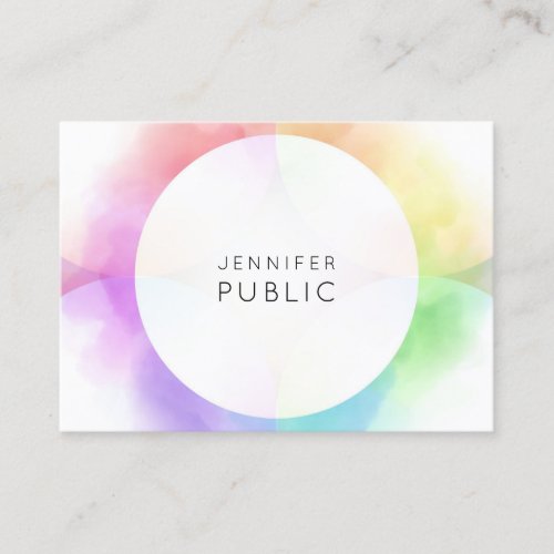 Trendy Colorful Template Modern Minimalist Elegant Business Card