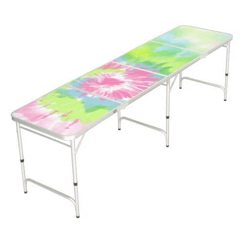 Trendy Colorful Tie Dye Holographic  Beer Pong Table