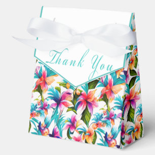 Trendy Colorful Tropical Watercolor Botanical Favor Boxes