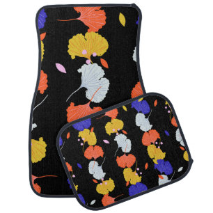 Trendy colorful vintage Illustration vertical stri Car Floor Mat