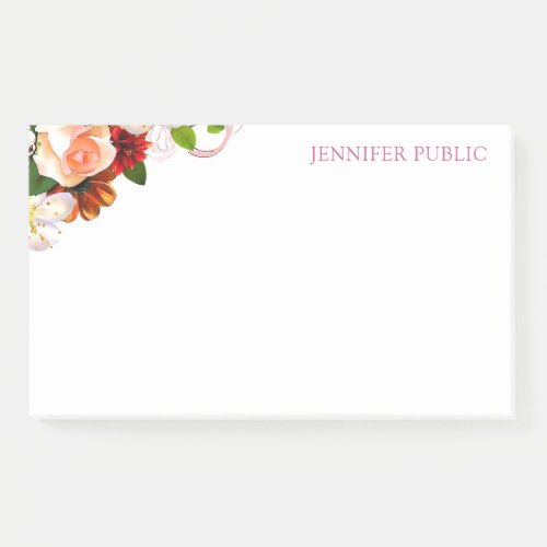 Trendy Colorful Watercolor Floral Modern Template Post_it Notes