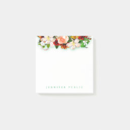 Trendy Colorful Watercolor Floral Pretty Flowers Post-it Notes