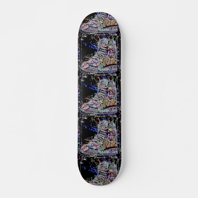Trendy colorful watercolor graffiti Sneakers Skateboard (Front)