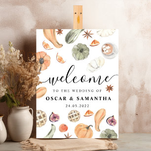 Trendy Colorful Watercolor Pumpkin Autumn Vibes Foam Board