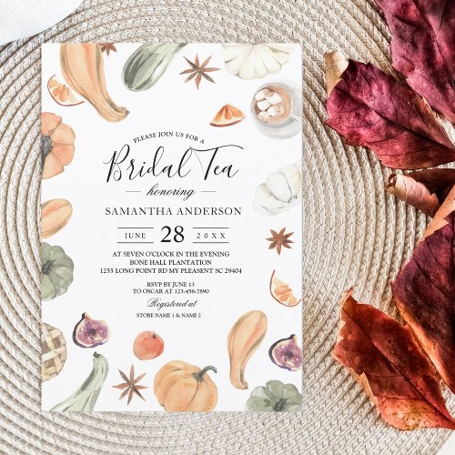 Trendy Colorful Watercolor Pumpkin  Autumn Vibes Invitation