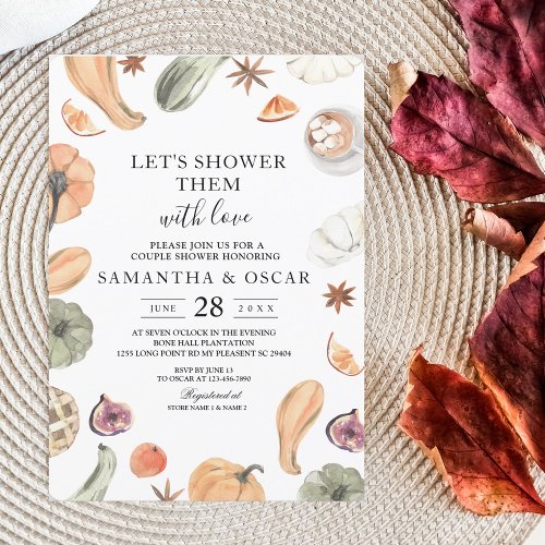 Trendy Colorful Watercolor Pumpkin  Autumn Vibes Invitation