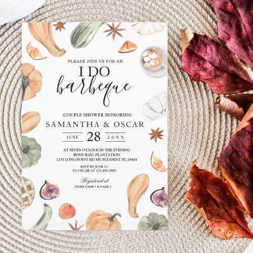 Trendy Colorful Watercolor Pumpkin  Autumn Vibes Invitation