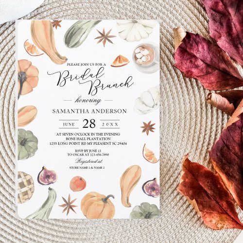 Trendy Colorful Watercolor Pumpkin  Autumn Vibes Invitation