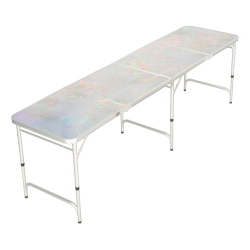 Trendy Colorful White Holographic Beer Pong Table