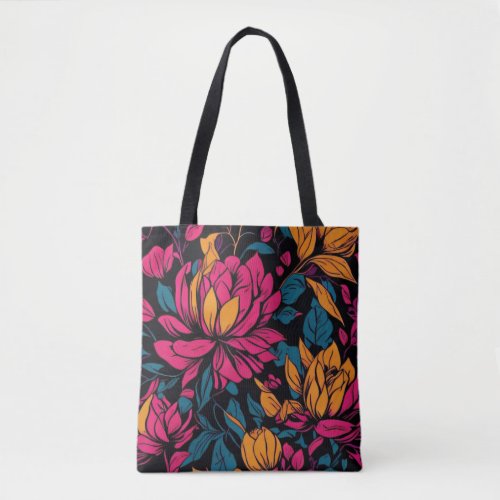 Trendy Colorful Wildflowers Tote Bag