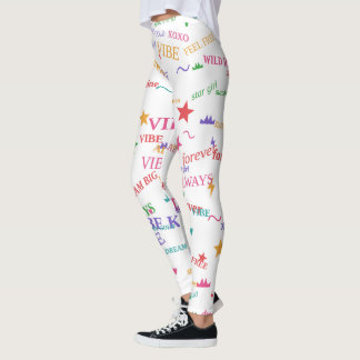 Trendy Colorful Y2K Typography & Inspirational Quo Leggings