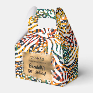 Trendy Colorful Zebra Animal Print Favor Boxes
