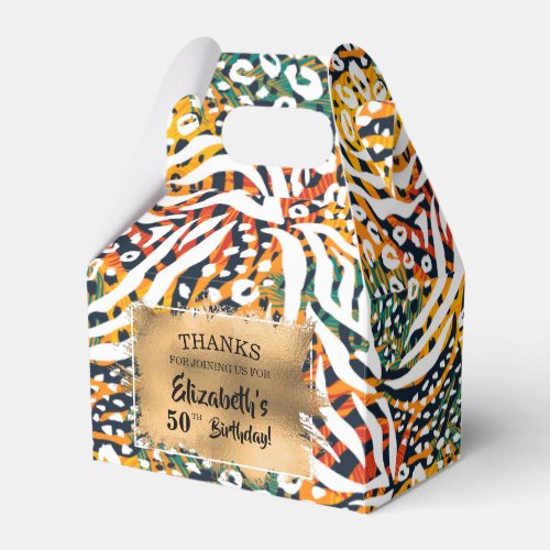 Trendy Colorful Zebra Animal Print  Favor Boxes