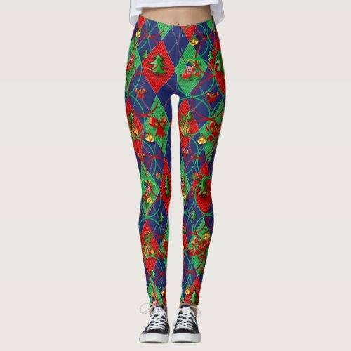 Trendy Colors Abstract Holiday Season Leggings