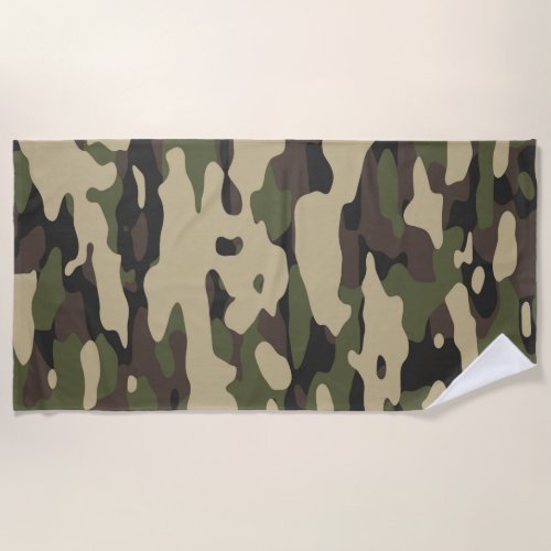 Trendy Colors Camouflage Abstract Pattern Beach Towel