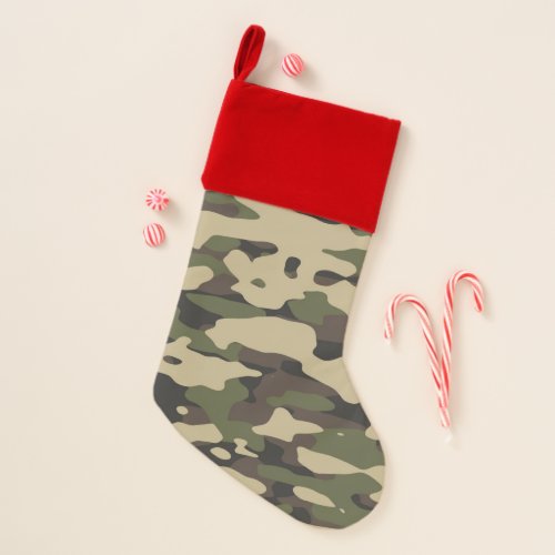 Trendy Colors Camouflage Abstract Pattern Christmas Stocking