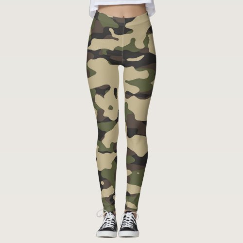 Trendy Colors Camouflage Abstract Pattern Leggings