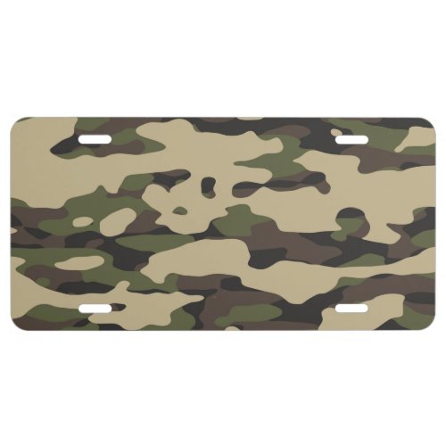 Trendy Colors Camouflage Abstract Pattern License  License Plate
