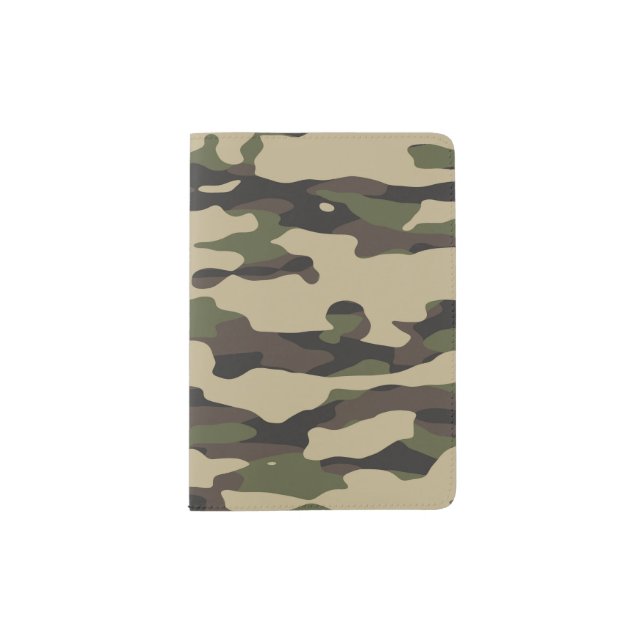 Trendy Colors Camouflage Abstract Pattern Passport Holder (Front)