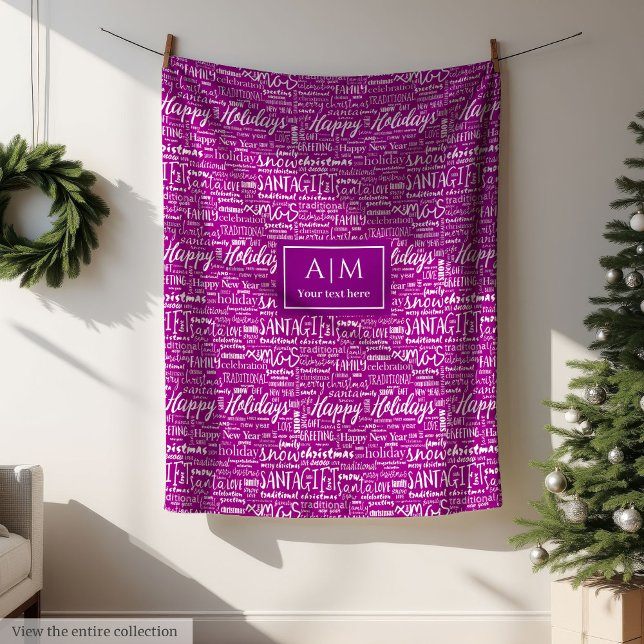 Trendy colors Christmas lettering ho ho ho blanket (Trendy colors Christmas lettering ho ho ho blanket)