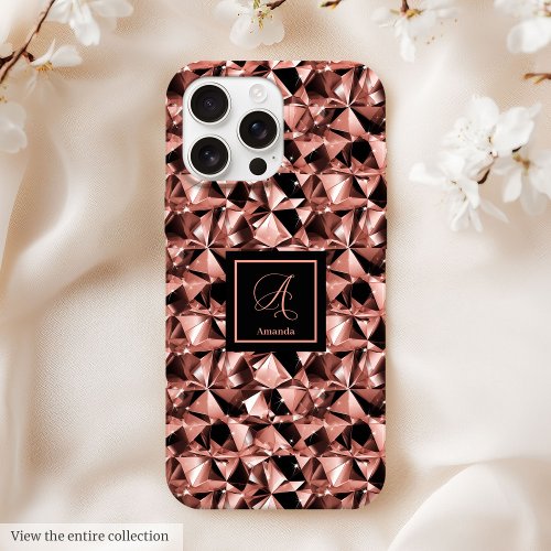 Trendy Colors iPhone 14 Case Rose Gold and Black