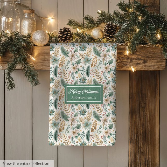 Trendy Colors Kitchen Towel Sage Gold Christmas  (Trendy Colors Kitchen Towel Sage Gold Christmas Art)