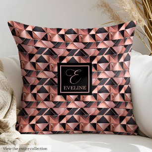 Trendy Colors Pillow Rose Gold Custom Monogram