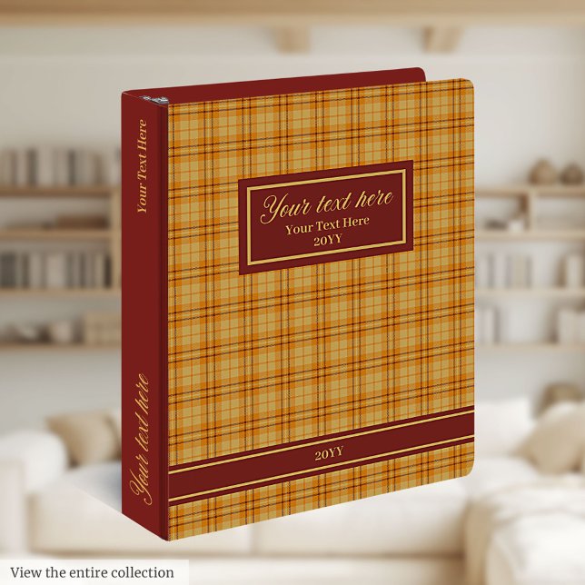 Trendy Colors School Binder Custom Name Fall Plaid (Trendy Colors School Binder Custom Name Fall Plaid)