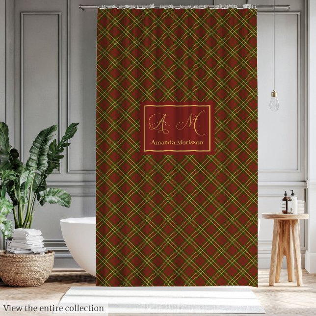 Trendy Colors Shower Curtain Rustic Autumn Plaid (Trendy Colors Shower Curtain Rustic Autumn Plaid Style)