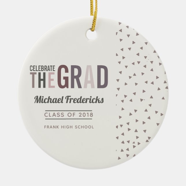 Trendy colorway Graduation Ceramic Ornament (Front)