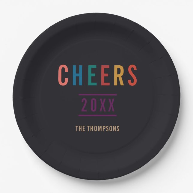 Trendy Colorways 2018 Holiday Paper Plates (Front)