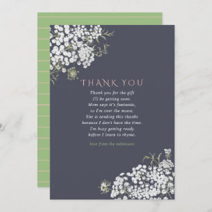 Trendy colorways Baby's Breath Baby Shower Thanks Invitation