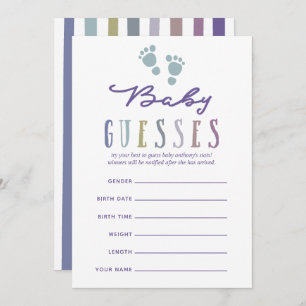 Trendy colorways Boy Baby Shower Baby Guesses Invitation