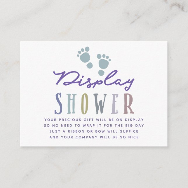 Trendy colorways Boy Baby Shower Display Shower Enclosure Card (Front)