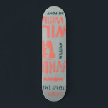 Trendy Colorways Typography Word Cloud Skateboard<br><div class="desc">Designer skateboard in accents of Living coral, storm gray and forest biome. The effect of this trendy street text based design depends on the length of your name. Select "Click to customize further" at the bottom of the "Personalize this template" to get the look you want. You can make the...</div>