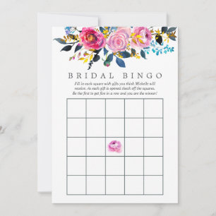 Trendy Colorways Watercolor Floral Bridal Bingo