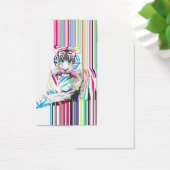 trendy colourful vibrant neon stripes tiger pain (Desk)