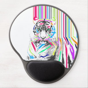 trendy colourful vibrant neon stripes tiger pain gel mouse pad