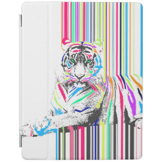 trendy colourful vibrant neon stripes tiger paint iPad smart cover