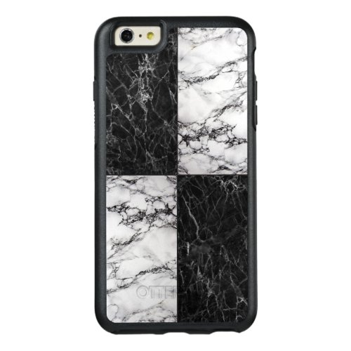 Trendy Combination of Black And White Marble OtterBox iPhone 66s Plus Case