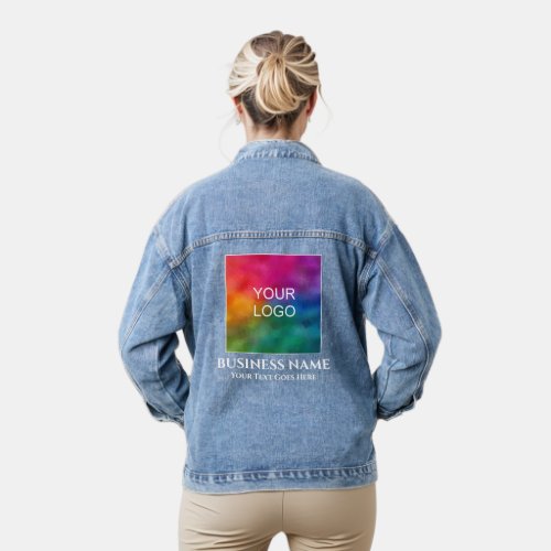 Trendy Company Business Logo Womens Modern Best Denim Jacket