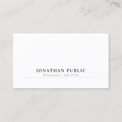 Trendy Company Clean Plain Modern Sophisticated Business Card