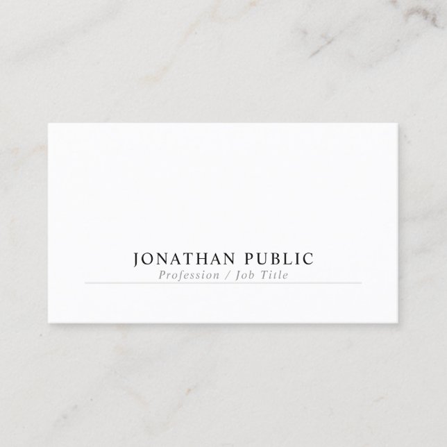 Trendy Company Clean Plain Modern Sophisticated Business Card (Front)