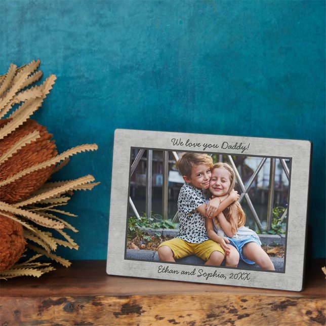 Trendy Concrete Personalized Name Photo Plaque (Creator Uploaded)